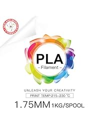Filamento para impresora 3D de PLA (ácido poliláctico) Inland, de 0.068 pulgadas, azul, carrete de 2.2 libras
