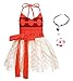 AmzBarley Baby Girls Costume First Birthday Party Toddler Kids Fancy Dress up Costumes (Red(with Accessories), 4-5 Years) Tag 130