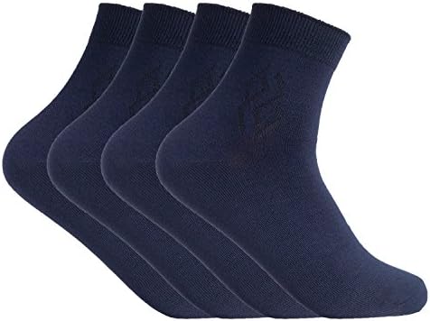 Mens Wood Fiber Quarter Casual Pure Color Mesh Knit Socks 4 Pairs