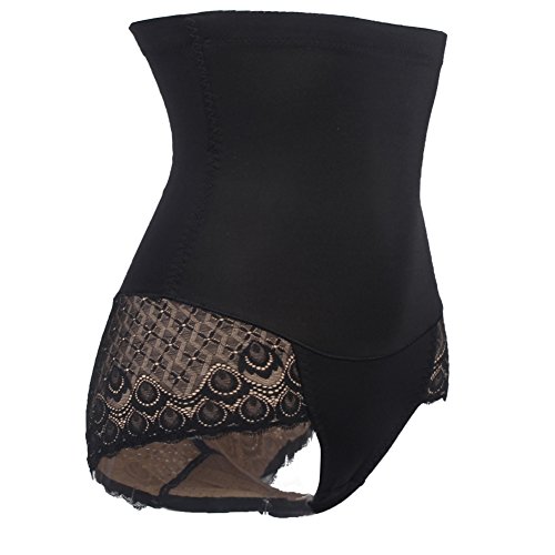 TINGLU High Waist Butt Lifter with Steel Bone Breathable Body Shaper Panty for Women(L,Black)