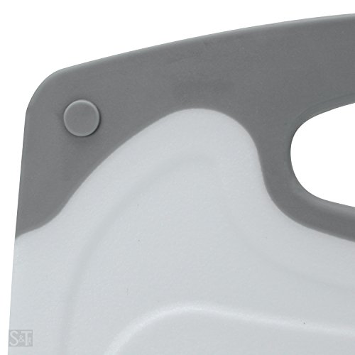S&T 428501 BPA Free Cutting Boards W/ Rubberized Grips & Juice Grooves, 3 Pack