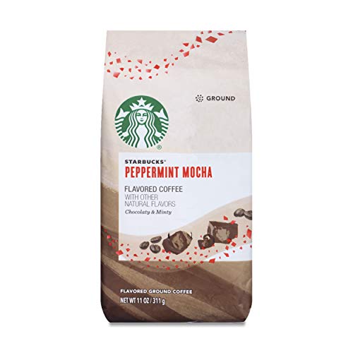 Starbucks Peppermint Mocha Flavored Ground Coffee, 11-Ounce Bags (Pack of 6)