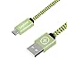 Micro USB Cable, JOYONE 3-Pack 3.3ft/1m High Speed Flat Nylon Braided Charging/Sync Data Durable USB Cable for Android, Samsung, Nokia, HTC and More, 3 Colors (Pink, Gray, Green)