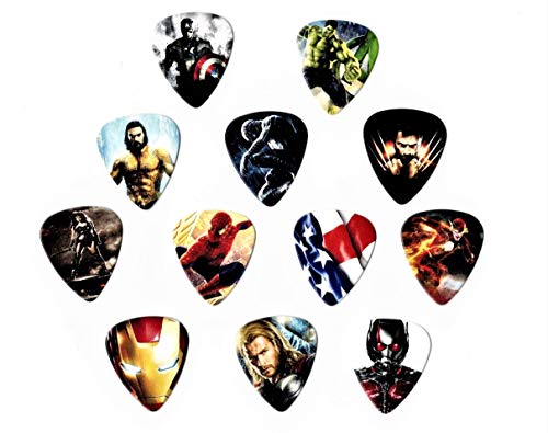 Marvel Comics SuperHeroes Guitar Picks (12 picks in a packet)`