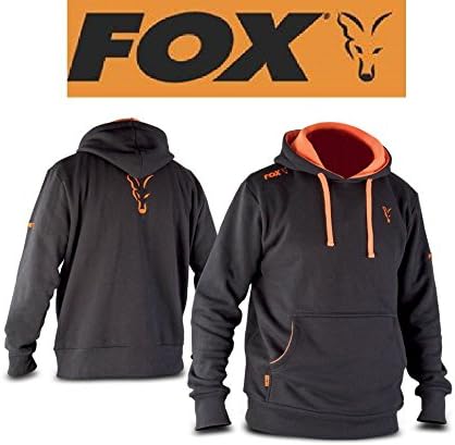 fox hoodie black orange