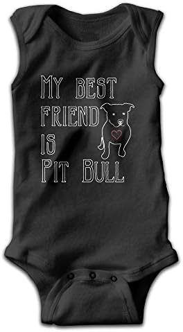 HELLOWI Best Friend Pit Bull Baby Girls Cotton Onesie Sleeveless Romper Bath Gift