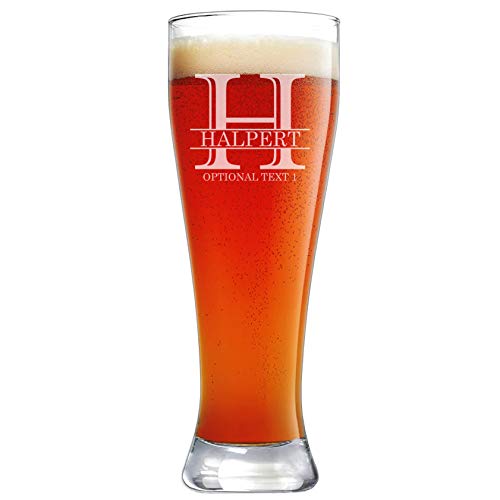 Personalized Etched 23oz Pilsner Beer Glass