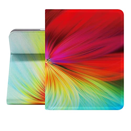 Berkin Arts for iPad Pro 12.9 Inch 2022(6th Gen) Case/2021(5th Gen) /iPad Air 6th 2024(M2) Case Folio Case Premium Leather Cover Color Field Rainbow Scheme Iridescent Playful