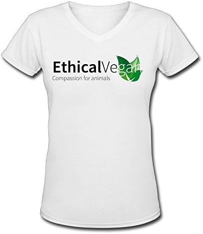 Ethical Vegan Compassion For Animals Fashion Women's100% Organic Cotton V-Neck T-Shirts