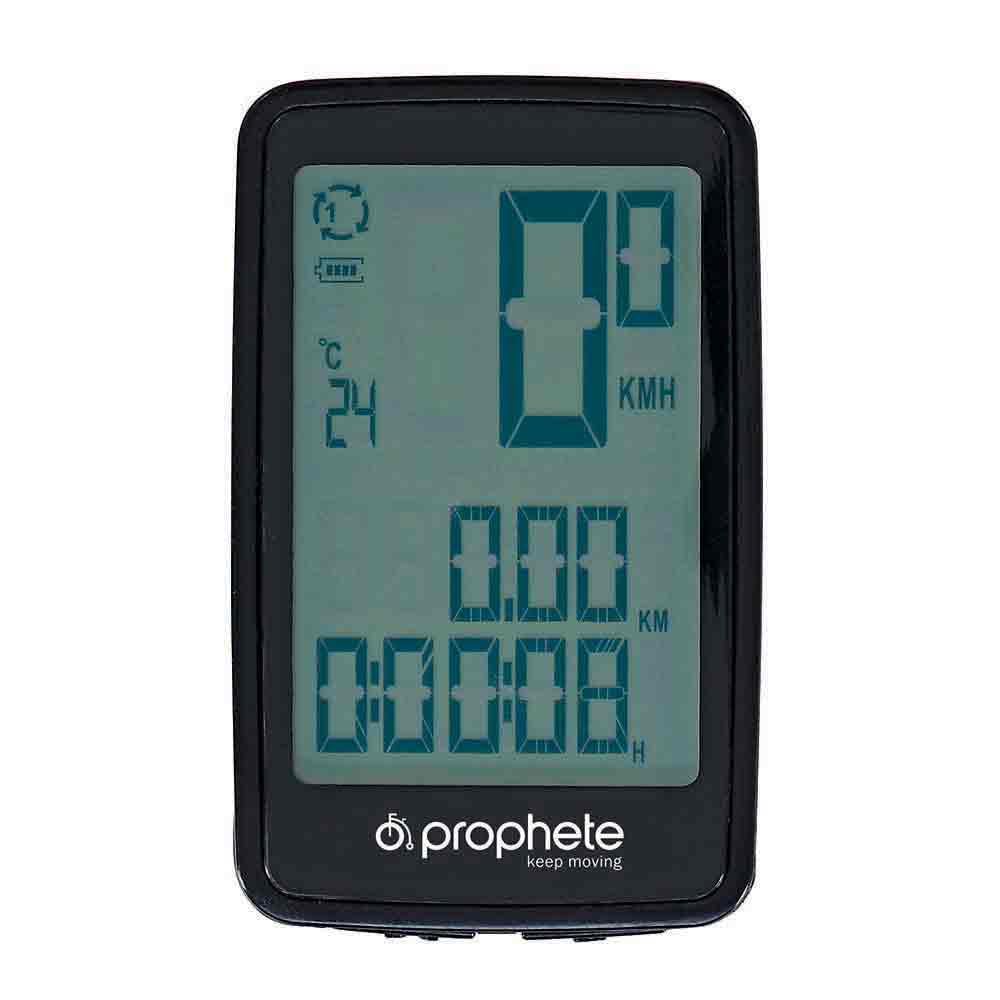 Prophete 14 Functions Wireless Bike Computer - Black + Bracket + Tool Free Assembly Li-ion Battery Rechargeable with USB Cable