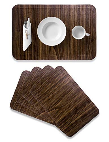 Alpiriral Dining Placemats Set of 4 Heat Resistant Placemats Easy to Wipe Off Scrub Vinyl Placemats Washable Table Mats Protect A Table from Messes & with A Nice Looking in Brown - Thumbnail 7