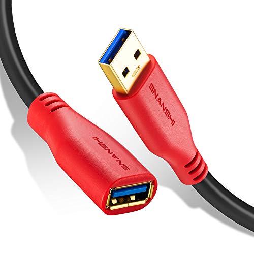USB3.0 Extension Cable 3ft, SNANSHI USB 3.0 Extender Cord Type A Male to Female Extension Cable Compatible for USB Flash Drive, Card Reader, Hard Drive,Keyboard, Printer, Oculus VR, Playstation, Xbox