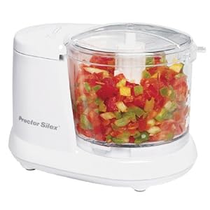 Proctor Silex Durable Mini 1.5 Cup Food Processor & Vegetable Chopper for Dicing, Mincing & Puree, White (72500RY)