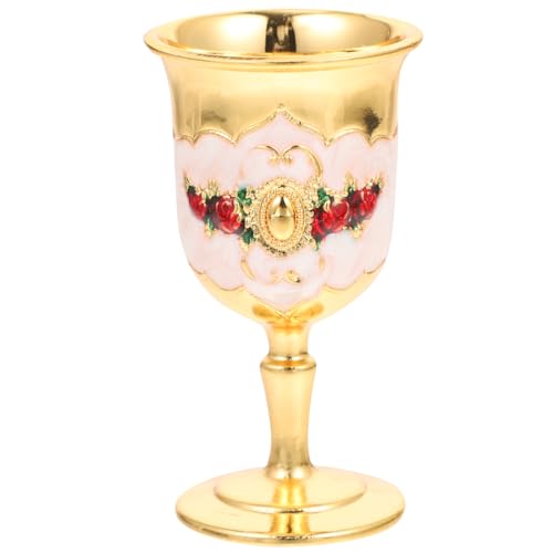Sosoport Wine Goblet Zinc Alloy Floral Inlay Mini Chalice 2.95 in Multi at Amazon