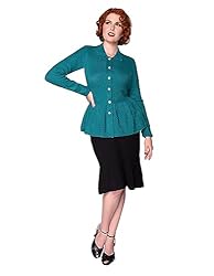Belle Poque Women's Peplum Ruffle Knit Cardigan