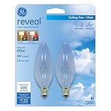 GE Lighting 48714 60-Watt Reveal Blunt Tip B10 2-Pack