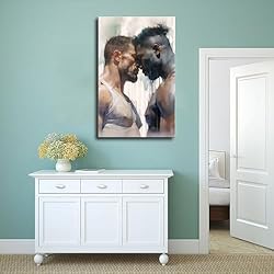 HMLZSJ Nude Muscle Male Torso Portrait Art Gay