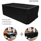 GEMITTO Pool Table Cover, Billiard Table Covers with Handles Buckles Drawstring — Indoor Outdoor Pool Table Cover Waterproof for 7/8/9 FT Pool Table Snooker Billiard Table (102 x 53 x 32 in - Black)