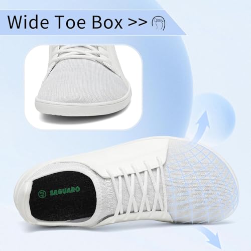 SAGUARO Unisex Barefoot Sneakers Luck III-Minimalist Casual Shoes Lightweight Comfortable Knit Barefoot Shoes Gr.36-48