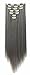 SWACC Women 22 Inches Straight Full Head 7 Separate Pieces Heat Resistance Synthetic Hair Clip in Hair Extensions (Grey)thumb 1