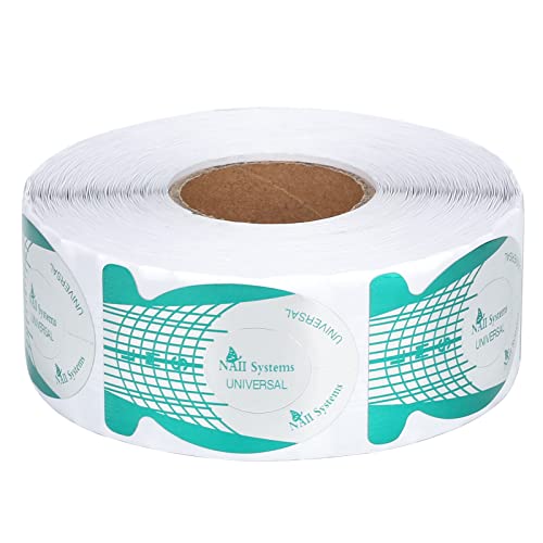 G2PLUS Nail Forms, 500 PCS Nail Art Tip Shape Guide Stickers, Acrylic Gel Manicure Extension Tool for DIY and Home Use Salon Supplies (Green)