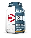 Dymatize ISO 100 Whey Protein Powder with 25g of Hydrolyzed 100% Whey Isolate, Gluten Free, Fast Digesting, Cinnamon Bun, 3 Pound