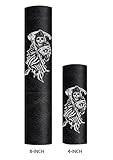 Hair Glove Sons of Anarchy Reaper Draped w/Flag in Foil Black Leather Pony Tail Holder (4 Inch)