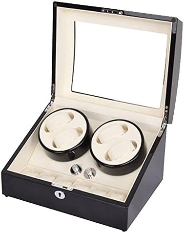 FIRWAY Deluxe 4+6 Watch Winder with 4 Timer Modes Premium Silent Motor Black White