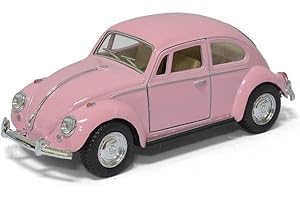 KiNSMART - 1967 Volkswagen Classical Beetle Pastel Series 5" 1:36 Scale Die Cast Metal Model Toy Car w/Pullback Action (Pink)