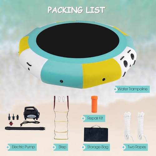 COOLWAVE Water Trampoline for Lake, Floating Trampoline for Lake Pool Ocean with Pump