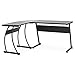 Best Choice Products 3-Piece L-Shaped Corner Computer Desk Workstation w/Metal Frame, Foot Pads, Black