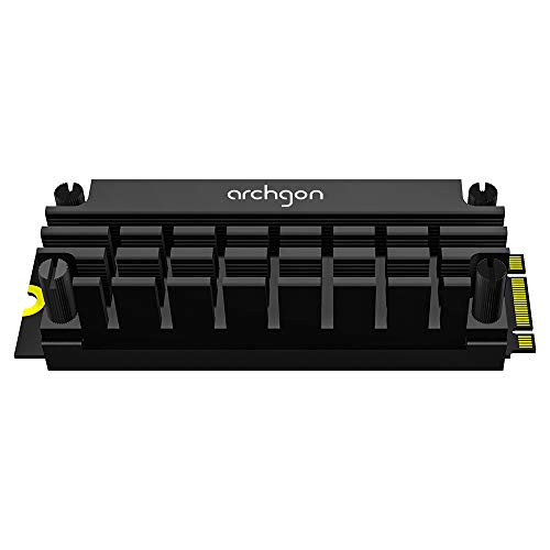 archgon-HS-1110-Disipador-para-el-refrigerador-M2-SSD-2280-PCIe-NVMeSATA-20-mm-de-Altura-Aluminio-Almohadilla-trmica-2X-Montaje-con-Tornillos-pasivo-Negro