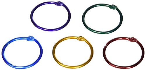 Hygloss Products Book Rings – 1-1/2 Inch Assorted Color Metal Binder Rings, 50 Pack