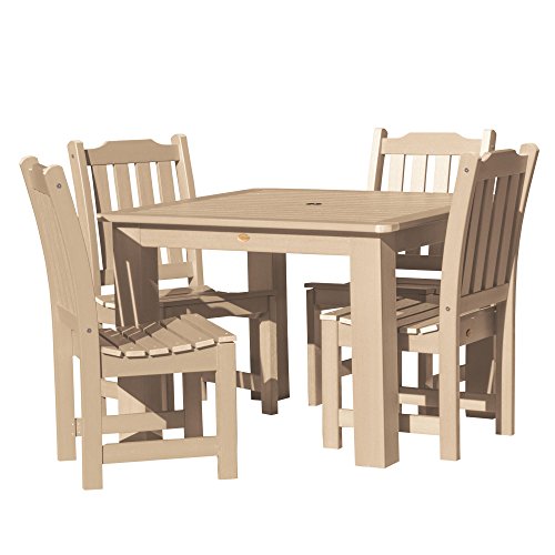 Highwood AD-DNL44-TAU Lehigh 5 Piece Square Dining Set, Tuscan Taupe
