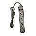 Topzone® 3 Feet 6 Outlets Built-in Safety Circuit Breaker Angle Plug AC Wall Power Strip ETL Listed (Beige)