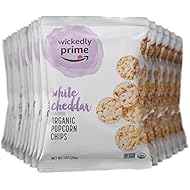 Wickedly Prime Organic Popcorn Chips, White Cheddar Flavored, 1 Ounce Snack Pack (Pack of 24)