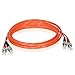 C2G 05575 OM2 Fiber Optic Cable - ST-ST 62.5/125 Duplex Multimode PVC Fiber Cable, Orange (6.6 Feet, 2 Meters)