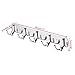 E-UNIONA Stainless Steel Wall Mounted 5 Double-Hook Organizer Rack Heavy Duty Robe Coat Clothes Hat Hanger Organizer Rack