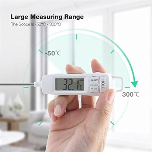 LLVV LCD Digital Food Thermometer Probe For Kitchen Cooking BBQ Meat Water Household Temperature Detector Tool White,2Pcs