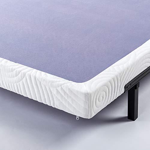 ZINUS Metal Box Spring with Wood Slats, 4 Inch Mattress Foundation