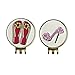PINMEI 2 Sets of Golf Ball Marker with Magnetic Golf Hat Clip (Ladies HEIGH-Heel Shoe and Girls Summer Slippers)