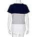 TOPUNDER Casual Stripe Triple T-Shirt Women Short Sleeve Color Block Blouse