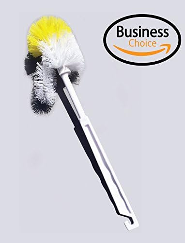 Hero Commercial Grade Toilet Bowl Cleaner Brush - Adjustable Rim Scrub - Easy Organization Hook (Single Unit)