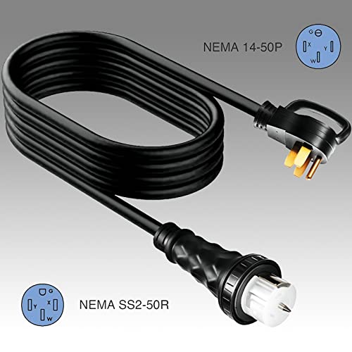 50 Amp Generator Cord 10 Feet Generator Extension Cord STW 6/3 + 8/1