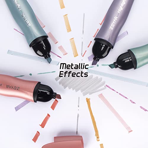 ZEYAR Aesthetic Highlighter Pen, Mystic Gems Colors, Chisel Tip Marker