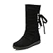 Blivener Women's Winter Back Lace Up Boot Mid Calf Snow Boots Black US 9