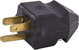 GE 54301 15A 125V Household Grounding Plug, Black