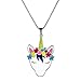 VINJEWELRY Colorful Unicorn fairy magic Charm Necklace Child Girl Holiday Birthstone Gift