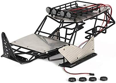 Comomingo Metal Roll Cage Frame Body With Roof Rack And Metal Sheet For 1/10 Rc Axial Wraith