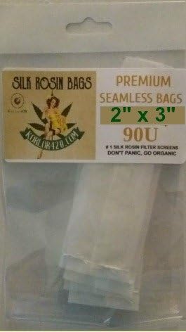 ROSIN PRESS BAGS 90 MICRON FILTER POUCH 2" X 3" SILK SEAMLESS REUSABLE 90 MICRON PKG OF 10 BAGS
